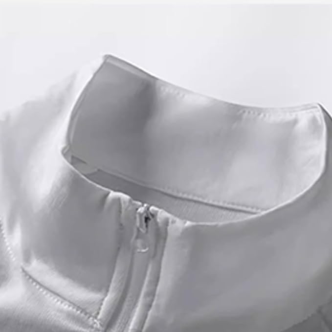 Mens Cycling Bike Jersey Long Sleeve Bicycle Shirts Stretch Color Matching Breathable Quick-Dry Zip Running Shirt