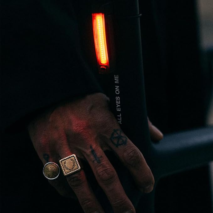 Knog Plus Bike Rear Light - LED Bike Tail Light – Rear Light Mounts to Your Seat Post, Seat Stay or Clips on Clothing - USB Rechargeable, Waterproof, Ultralight Cycling Safety - Black