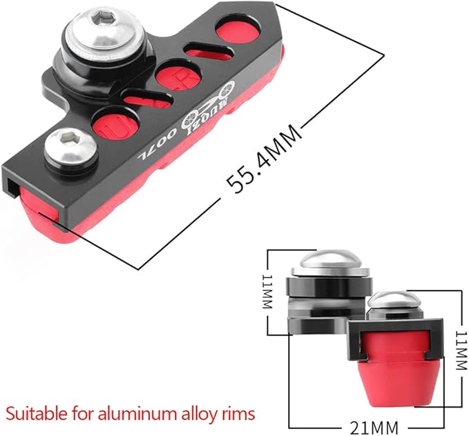 Bicycle C Caliper Extended Brake Pad (Set of 2) Bike Wear-Resistant Replaceable Aluminum Alloy Rim Brake for Road Bike,MTB,Folding Bike