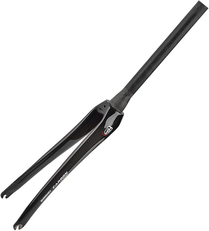 Bike Front Forks 700C Road Bikes Rigid Fork 1-1/2" Tapered Tube Threadless Hard Fork Full Carbon Fiber Rigid Fork C Brake 9 * 100mm Quick Release(Black)
