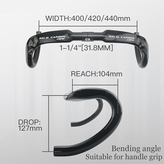 Carbon Fiber Aero Road Bar Handlebar Road Bike carbon handlebars 31.8 handlebar accessories 400mm Drop Bars Carbon Bent Handlebar Aero Bars Road Bike Handlebars 3K Gloss