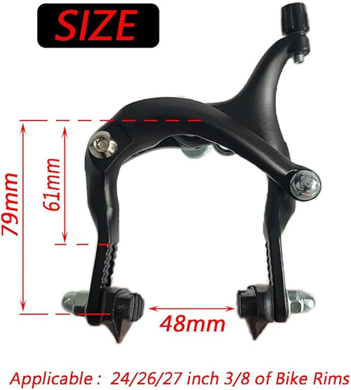 1 Pair 61-79mm Long Front & Rear C Caliper, Road Bike Brake Calipers for Fixed Gear Bikes Road Bikes Bike Accessories-Black