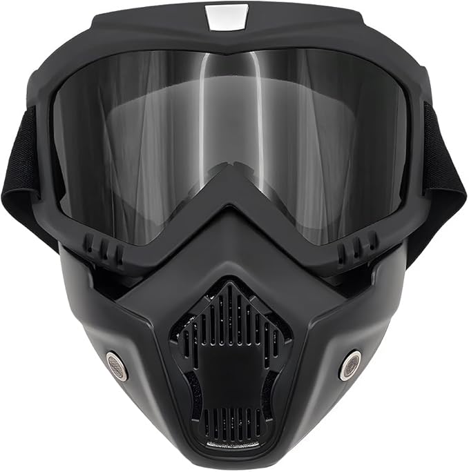 Motorcycle Helmet Goggles, Fog-Proof Goggle Face Protection Mask, Riding Racing Goggles For Men Women (Dark Brown)
