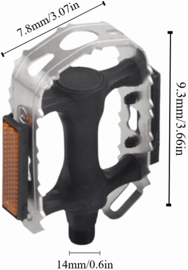 ‌1 Pair Bike Pedals - Non-Slip Aluminum Alloy Platform Pedals with Bearings for Road & Mountain Bikes (9.3x7.8cm, Black)‌
