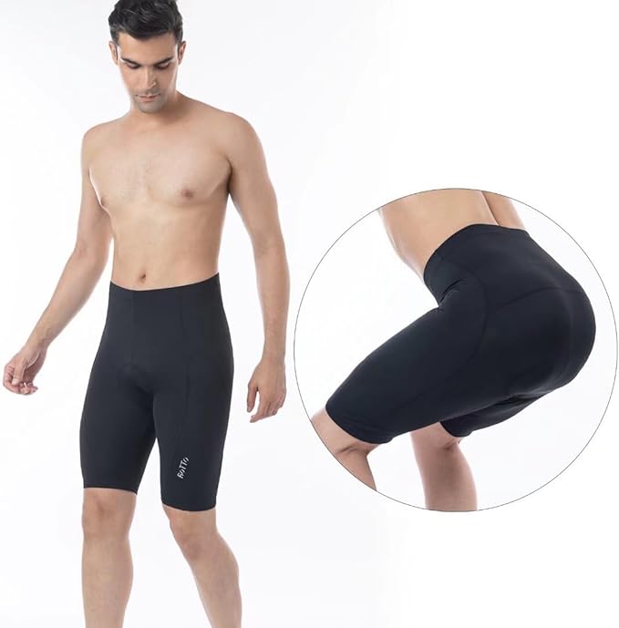 ROTTO Men's Cycling Shorts Padded Bike Shorts with Sponge & Gel Padding for Road & MTB Biking