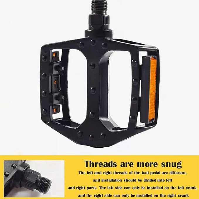 Aluminum Bicycle Pedals, Lightweight Non-Slip, 9/16 Inch, Fits Most Adult Bikes & MTB