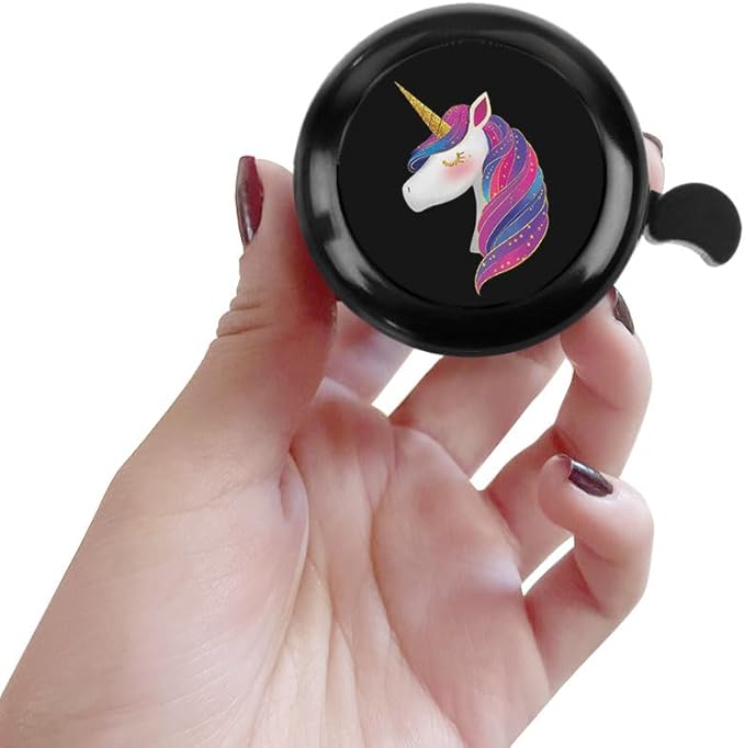 WIRESTER Black Aluminum Round Bike Bell, Classic Ring Bicycle Bell, Bike Accessories Bell Ring for Adults Kids Girls Boys - Dog Cat Animal Cute Records