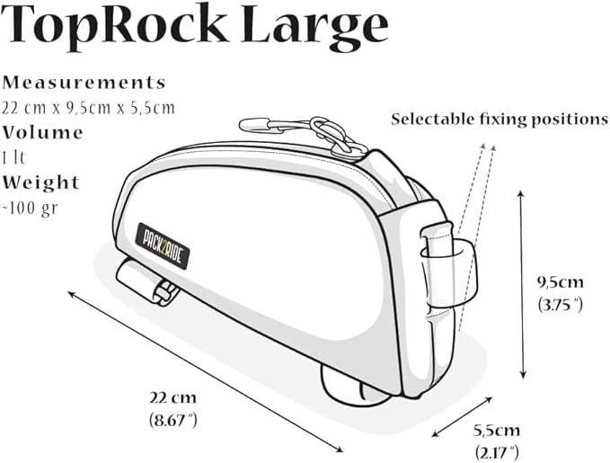 Toprock Frame Bag - Water Resistant, Durable Cordura Fabric & Bicycle Daily Essentials Holder - TopTube, Frame Storage, Bikepacking for Road, Gravel Cycling - Multicam Camo (1 L)