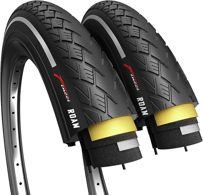 Fincci Pair 700x35c Tire Foldable 37-622 with 1mm Antipuncture Protection for Cycle Road Mountain MTB Hybrid Touring Electric Bike Bicycle with 700 x 35c Tires - Pack of 2