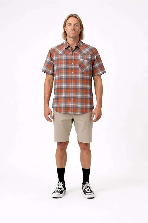 Club Ride Apparel New West Cycling Shirt - Men's Short Sleeve Cycling Jersey - Sport Fit Snap Down Top - 50 UPF Riding Shirt