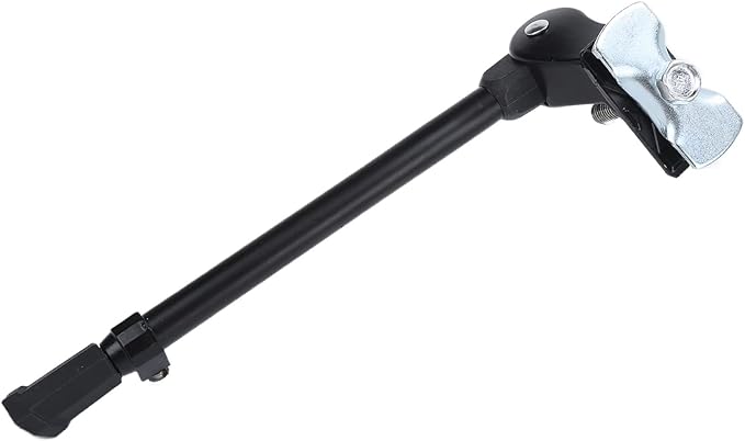 Akozon Adjustable Kickstand, Aluminum Alloy Center Mount Kickstands, Suitable for 24-27 Inch Road Mountain Bikes with Load Capacity Up to 55lbs (Black)