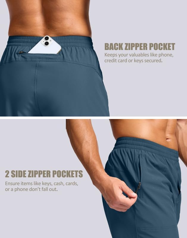 Bikewa Men's Mountain Bike Shorts 4D Padded Baggy Bicycle Biking Riding Lightweight Cycling Shorts with Zipper Pockets