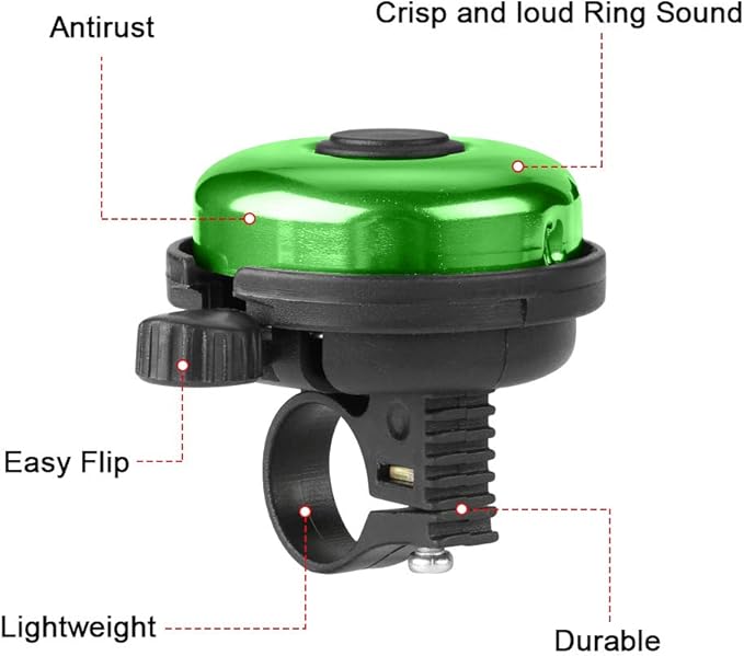 Accmor Classic Bike Bell, Aluminum Bicycle Bell, Loud Crisp Clear Sound Bicycle Bike Bell for Adults Kids
