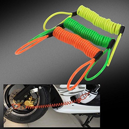 Disc Lock Cable, Motorcycle Bike Alarm Disc Lock Antitheft Security Spring Reminder Coil Cable(Orange)