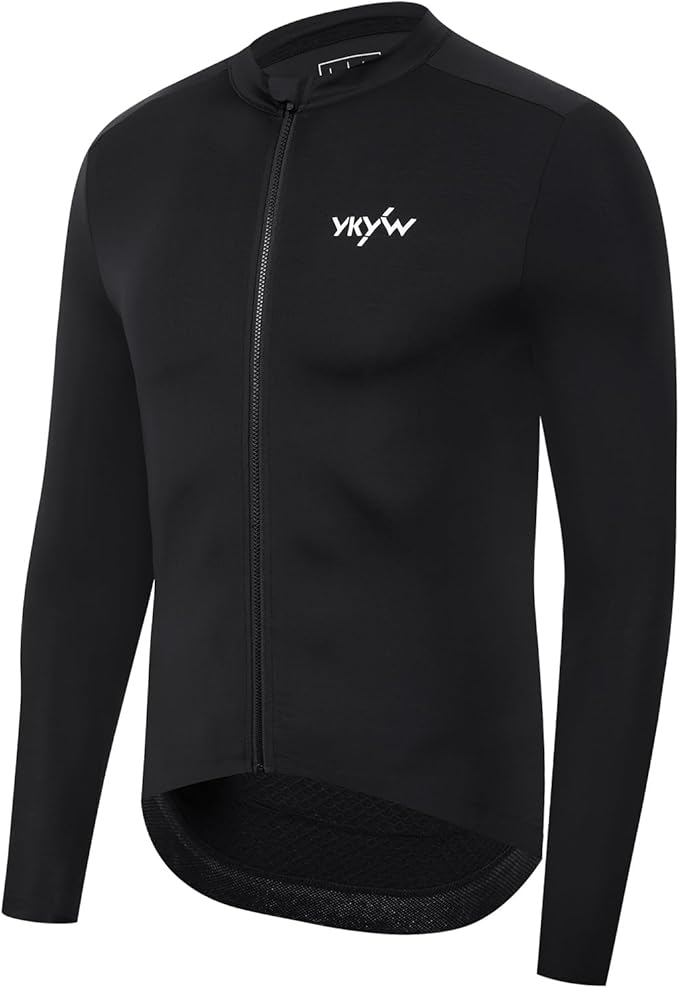 YKYWBIKE Cycling Jersey Men Aero Race Fit, Road Bike Jersey Short Sleeved Moisture Wicking, Breathable,Zip Pocket,UPF50＋