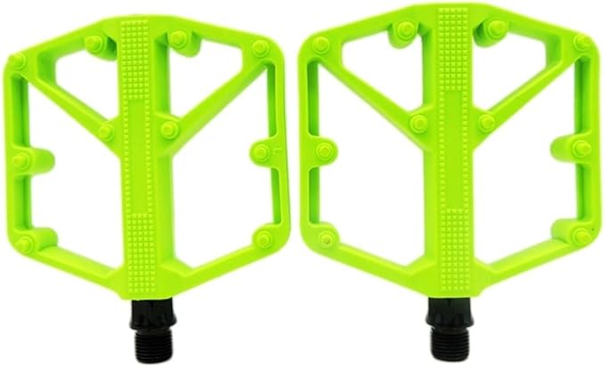Mountain Bike Pedals with DU Bearings, Aluminum Alloy (6061) Treadle, Anti-Slip Nylon Platform – Compatible with Road and for Hybrid Bicycles