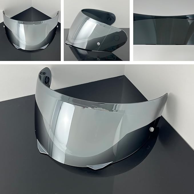 HJ-33 Face Shield Visor Sunscreen for HJC i90/i91,Helmet Visor Replacement Windshield Sunshield (Silver-Day use only)