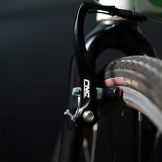 CNC V Brake Set, Bicycle Linear Pull V Brakes for Front/Rear Wheel, Long Arm 110mm, Black …