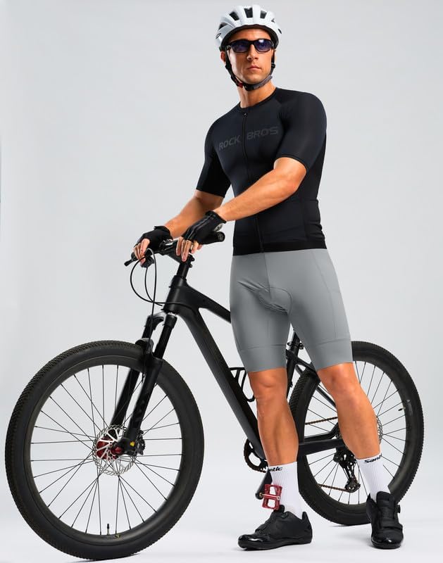 Bikewa Men's Bike Shorts 4D Padded Cycling Shorts for Men Road Riding Biking Bicycle Zipper Pockets