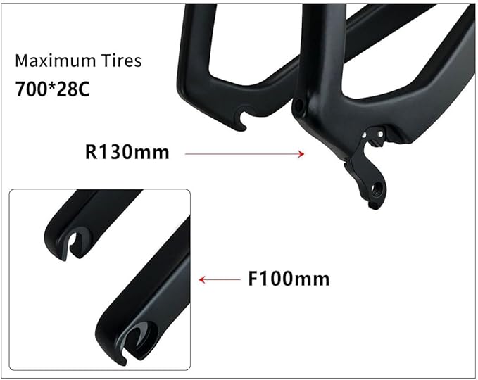 Carbon Road Bike Frameset 46/48/50/52cm C Brake Bike Frame 100mm/130mm QR Lightweight 700C Windbreaker Frames 90x420mm Handlebar Internal Routing (Size : 54CM)
