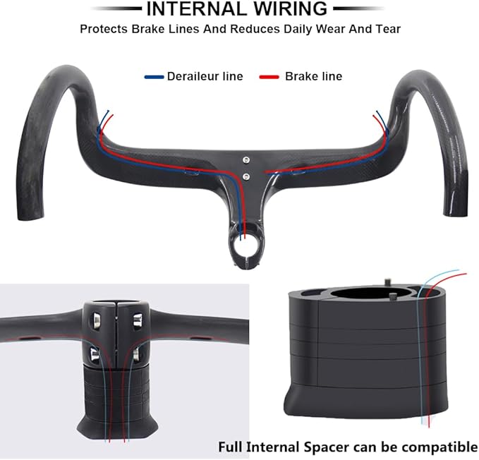 RXL SL carbon fiber road bike bars with integrated stem integrated handlebar carbon road bike handlebars drop handlebar 1-1/8"(28.6mm) 3K Glossy/Matte drop handlebars 400/420/440 90/100/110/120