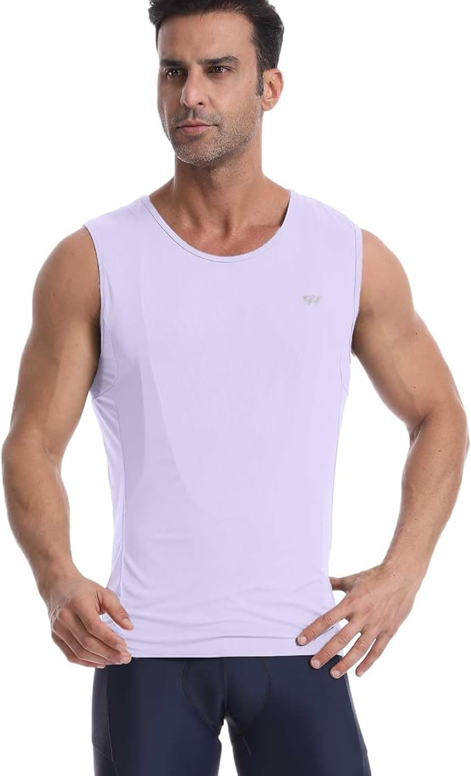 Lo.gas Sleeveless Cycling Jersey Men, Biking Base Layer Breathable and Lightweight with Back Pocket Sports Vest