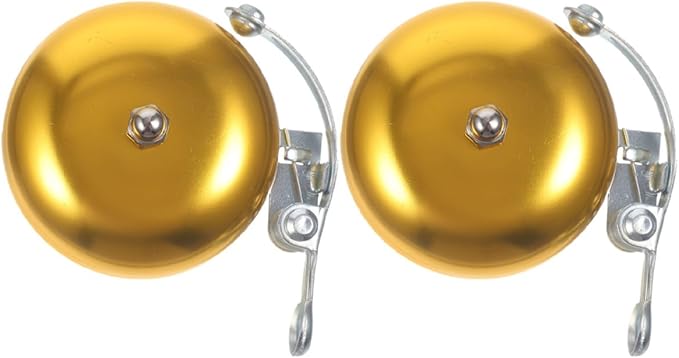 2pcs Aluminum Alloy Bicycle Bell Loud Crisp Sound Vintage Bike Bell for Mountain Bikes Cycling Safety Accessories for Adults Outdoor Recreation