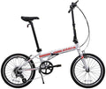 ZiZZO Liberte Plus 23 lb Lightweight Aluminum Alloy 20-Inch 8-Speed Folding Bicycle with Quick Release Wheels