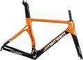 700c Road Bike Frameset Carbon C Brake Racing Frame QR 100/130mm Internal Routing Rame Set 46/48/50/52/54CM (Color : Orange, Size : 48cm)