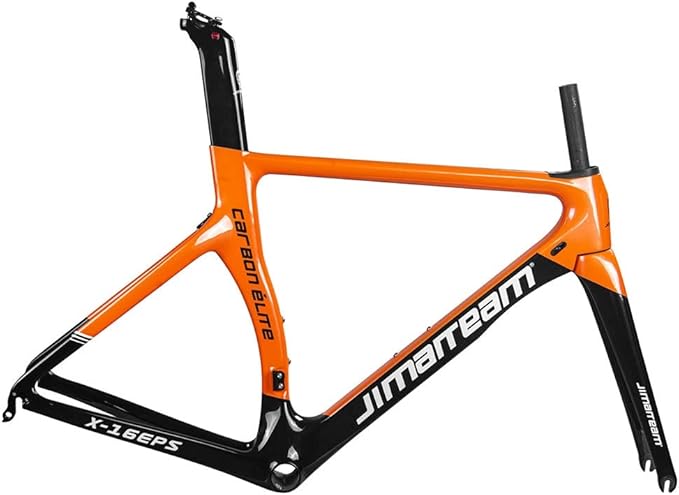 700c Road Bike Frameset Carbon C Brake Racing Frame QR 100/130mm Internal Routing Rame Set 46/48/50/52/54CM (Color : Orange, Size : 48cm)