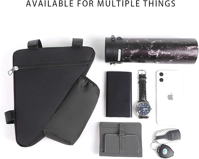 Bike Triangle Bike Bag - Black - Bicycle Accessories for Adult Bikes，Water Bottle Pocket， Waterproof