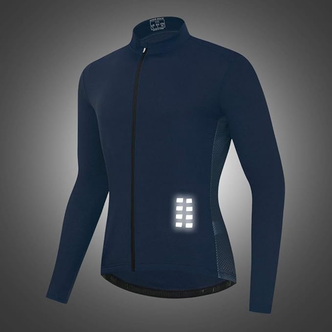WOSAWE Men's Cycling Jersey Long Sleeve Bicycle Shirt Breathable Mountain Bike Tops for Riding, Running, Hiking