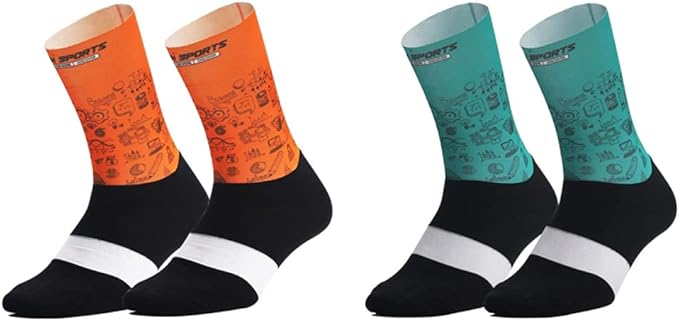 Cycling Socks Pro Mens Womens Riding Socks Bicycle Bike Sport Ankle Athletic Socks XC MTB BMX White Yellow Blue Green Red