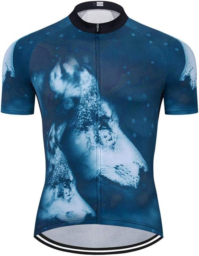 MOXILYN Men's Cycling Jersey Full Zip Riding Clothing Mountain Bike Tops Quick Dry - Bike Shirts