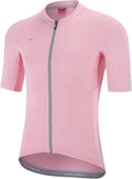Santic Men's Cycling Jersey Short Sleeve Tops Pro Road Bike Shirt Full Zipper UPF 50+ MTB Jersey with Pockets