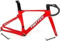 700C Carbon Road Bike Frameset 46/48/50/52/54/56cm Racing Frame Disc Brake 100mm/142mm Thru Axle Frame 90x420mm Handlebar Internal Routing(Red,48CM)