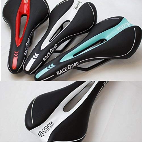 GORIX Bike Saddle Seat Racing Model Comfortable Cushion with Rail Mountain Road Bicycle for Men and Women (3621A)