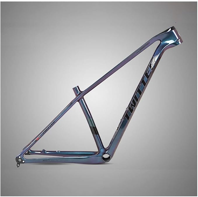 Carbon Fiber Bike Frame 27.5/29er Hardtail Mountain Bike Frame 15''/17''/19'' Disc Brake Thru Axle 12x148mm Boost Frame XC Internal Routing(Black,27.5 * 15'')