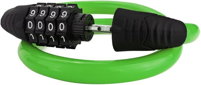 Sanwo Security Bike Lock 4 Digit Resettable Combination Cable Lock for Bicycle, 2 Feet x 1/2 Inch