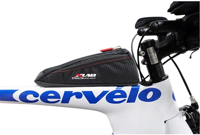 XLAB Stealth Pocket 200 XP – Bolt On Aerodynamic Top Tube Bag with Exterior Mesh Pockets for Triathlon and Gravel Bikes