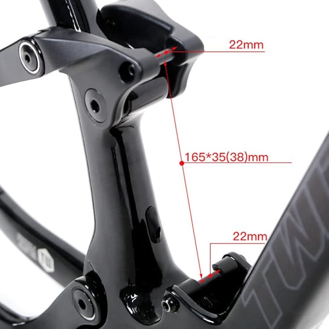 Mountain Bike Frame Carbon Fiber Trail Bike Frame 27.5/29er 15''/17''/19'' Suspension Frame Travel 120mm Boost Thru Axle 12x148mm Disc Brake XC/AM/DH(Red,27.5 * 19'')