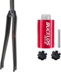 BUCKLOS 700c Carbon Fiber Rigid Matte Road Bike Fork & Bike Fork Star Nut Setting Install Tool with Star Nuts Introductory Version