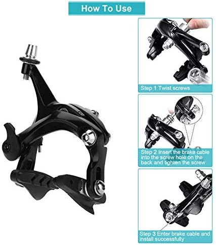Road Brake Caliper, 1 Pair Aluminum Brakes V Shape Brake Caliper Mechanical Dual-Pivot Brake Set Cycling Repair Parts Accessory