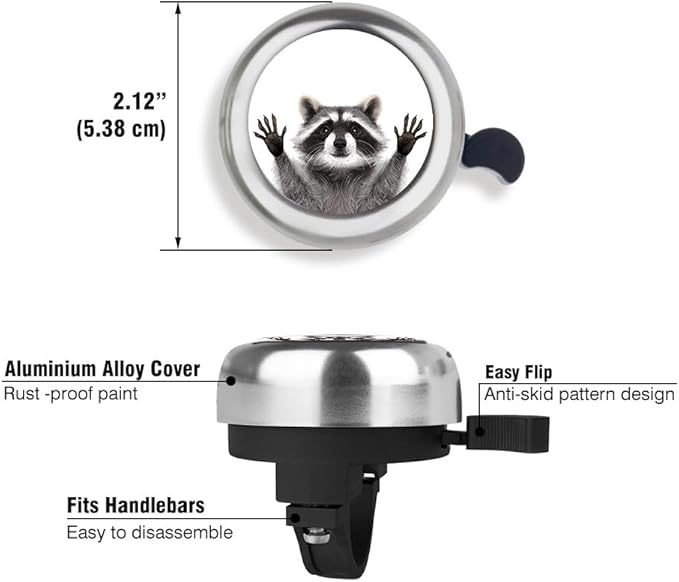WIRESTER Silver Aluminum Round Bike Bell, Classic Ring Bicycle Bell, Bike Accessories Bell Ring for Adults Kids Girls Boys