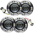 Eagle Lights 2 Inch Infinity Beam Front and Rear LED Turn Signal Kit w/Running LED Light Ring Covers for Harley Davidson® Motorcycles - Chrome / 1157 Front / 1157 Rear