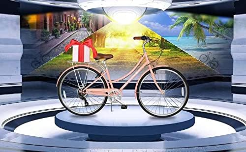 MICARGI 24/26 Inch Adult Cruiser Bicycle Hybrid Bike 1/7 Speeds Commuter Bike for Women, Men, Seniors,Step-Through or Step-Over Bike Steel Frame Multi Colors Style