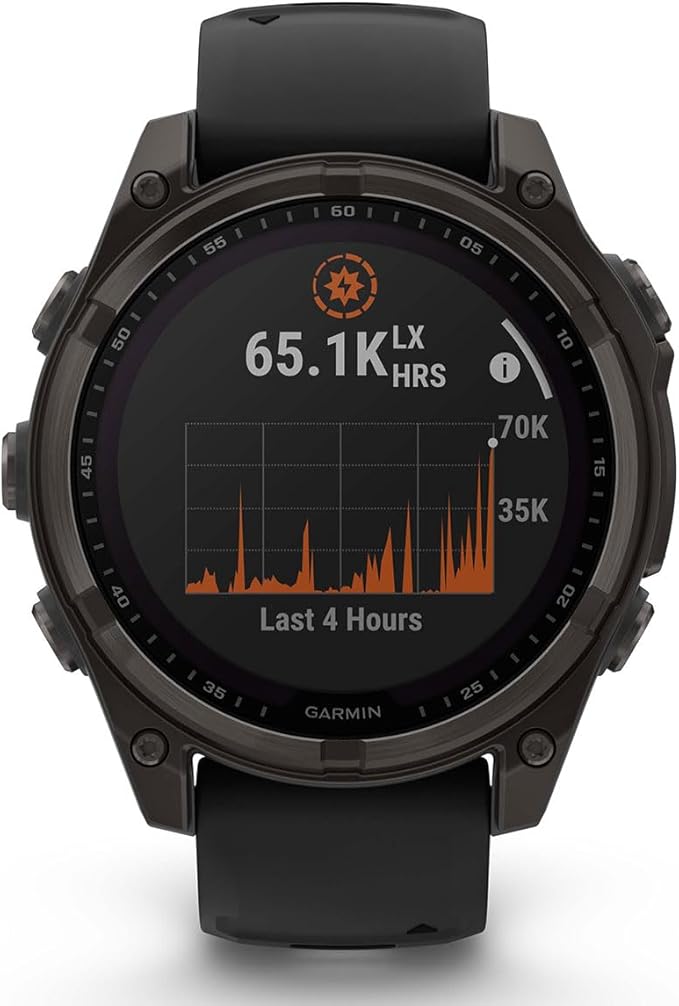 PlayBetter Garmin Fenix 8 Solar Sapphire (47mm, Carbon Gray DLC Titanium) Multisport GPS Smartwatch Bundle - 1.4” Touchscreen, Built-in LED Flashlight Wireless Running Earbuds