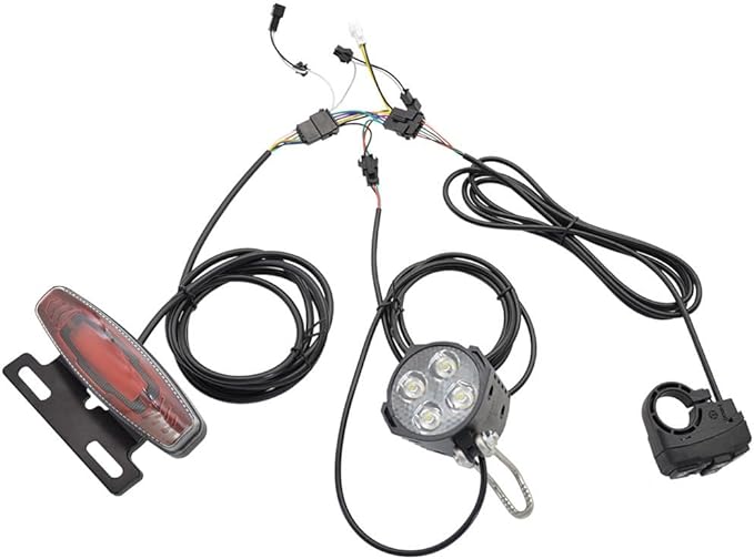 Ebike Headlight and Tail Light Sets,24-48V Ebike Turn Signal Kit,E-Bike Front Rear Warning Lights with Switch for Electric Bike