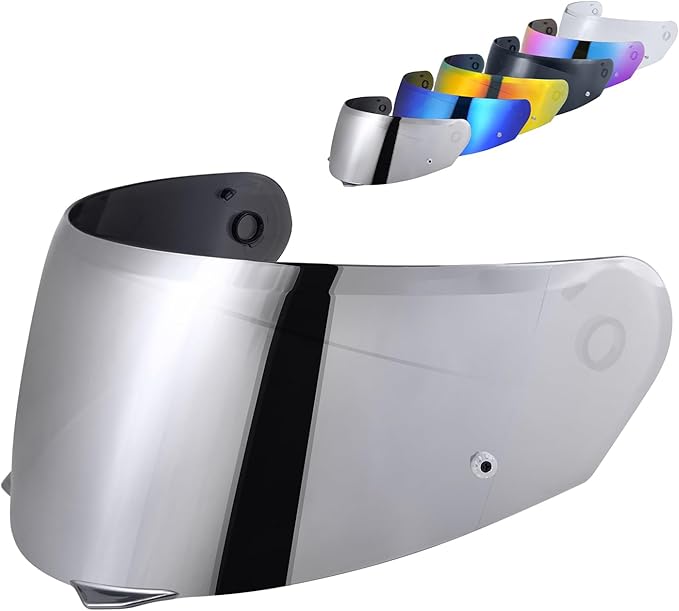 HJ-33 Visor Shield Replacement, I90 Visor Face Shield Compatible With HJ-33 Helmet Visor Accessories (Chrome Silver)