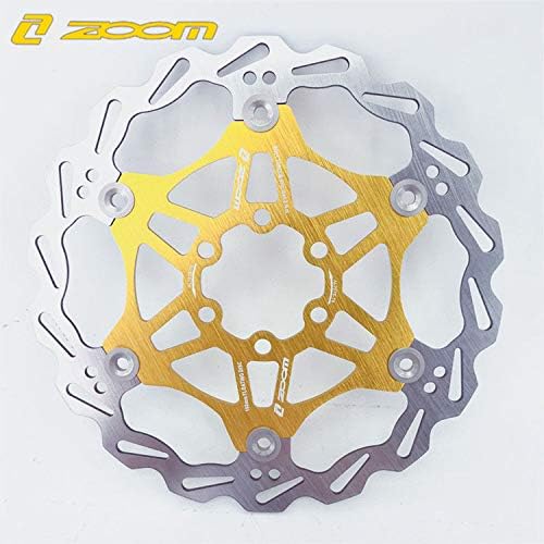 Zoom Hydraulic Disc Brakes Mountain Bike Sets MTB Front & Rear Set with Floating Disc Rotor 160mm & Color Bolts (Gold)